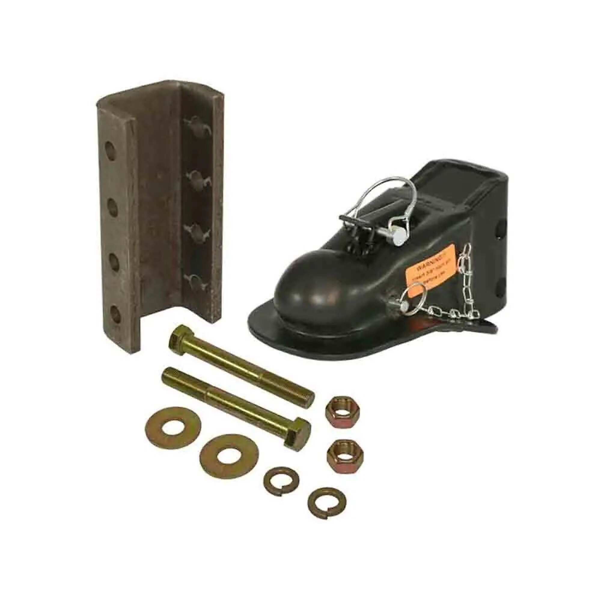 Wallace Forge, Heavy Duty 2-5/16 Inch Coupler with 3-Position Channel, 10K Capacity, Grade 8 Hardware, 2-7/8 inch Wide Channel, Black, Model# 242516-3KIT